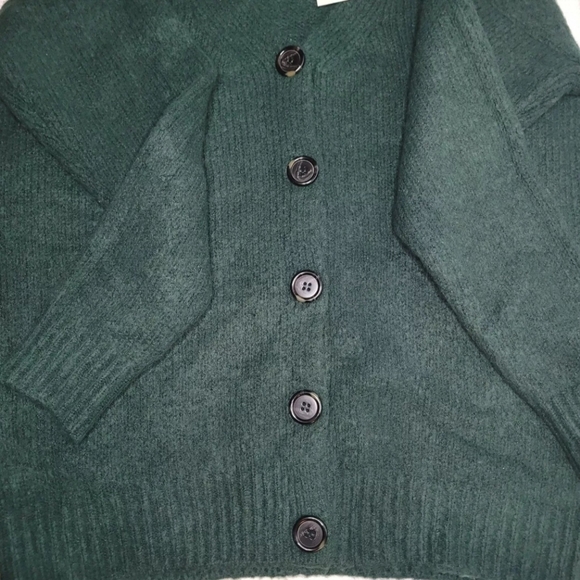 Forever 21 Cardigan Womens Small Green Grandmacore Oversize Grandpacore Antique - Picture 8 of 12